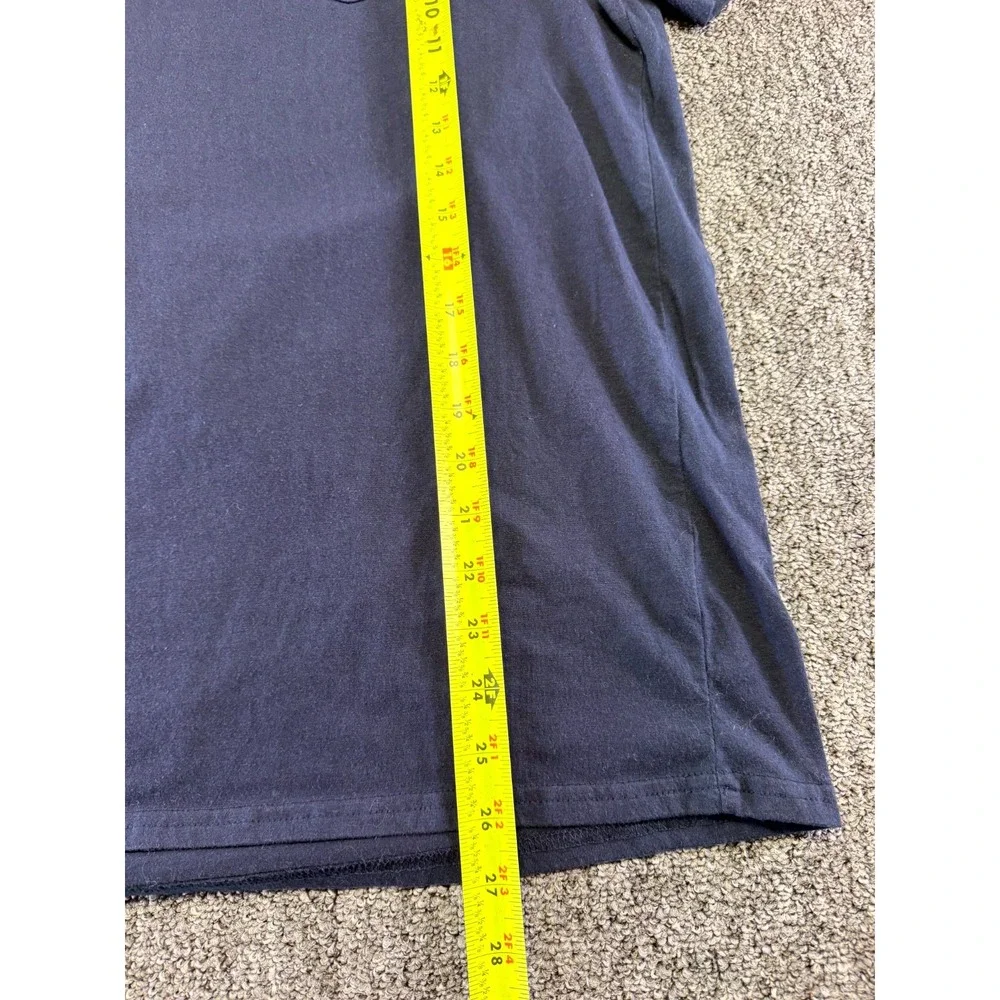 Lacoste Sleepwear Top Mens Large Navy Blue Cotton Blend Pocket Embroidered Logo